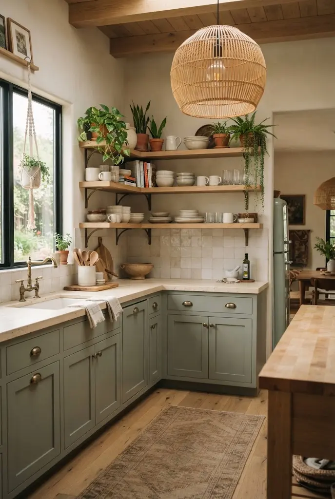 21 Boho Kitchen Cabinets and Design Elements for a Warm Space