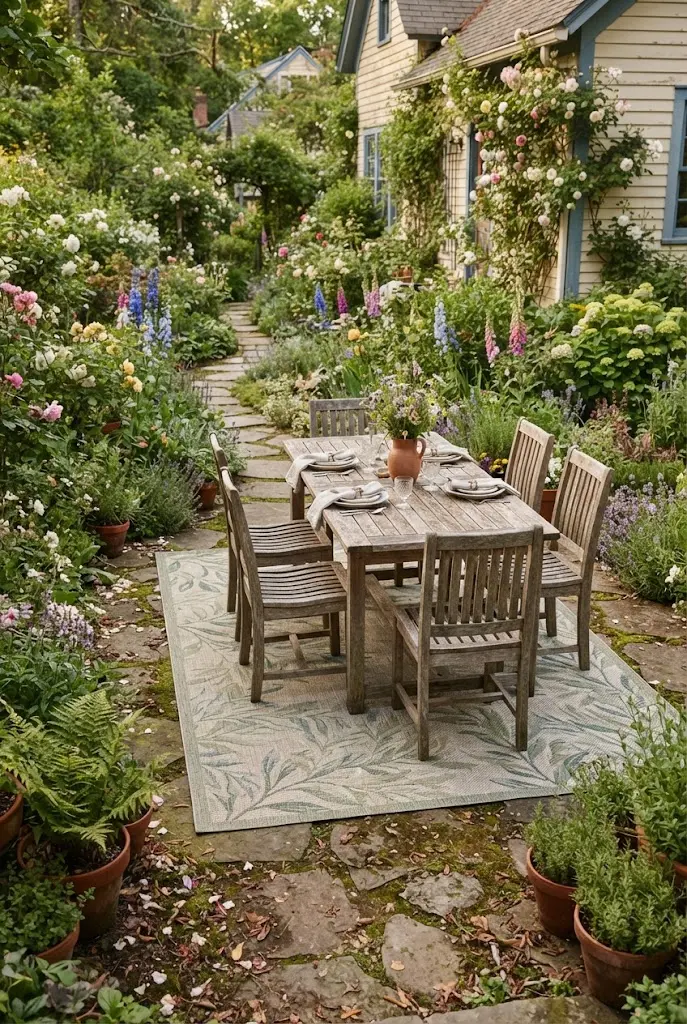 27 Cottage Garden Dining Area Features for a Charming Outdoor Space